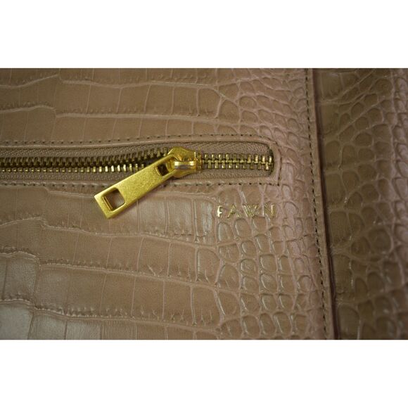 Fawn Designs The Original Diaper Bag Beige Tan Alligator Faux Leather Backpack - Picture 2 of 12